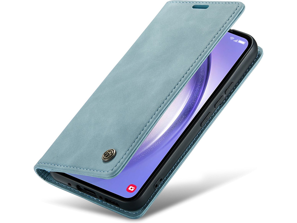 CaseMania Vintage Slim Bookcase Aqua - Oppo A58 hoesje