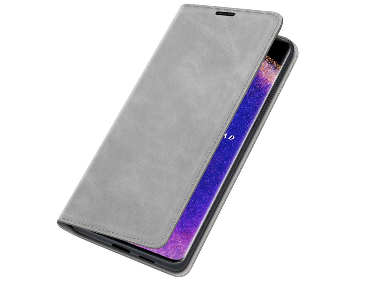 Just in Case Slimfit Wallet Case Grijs - Oppo Find X5 hoesje