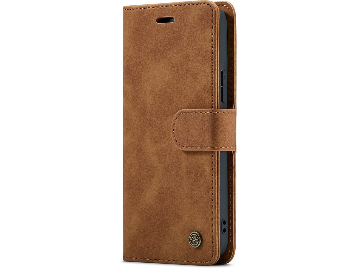 CaseMania 2in1 Magnetic Bookcase Cognac - Oppo Reno 11F Hoesje