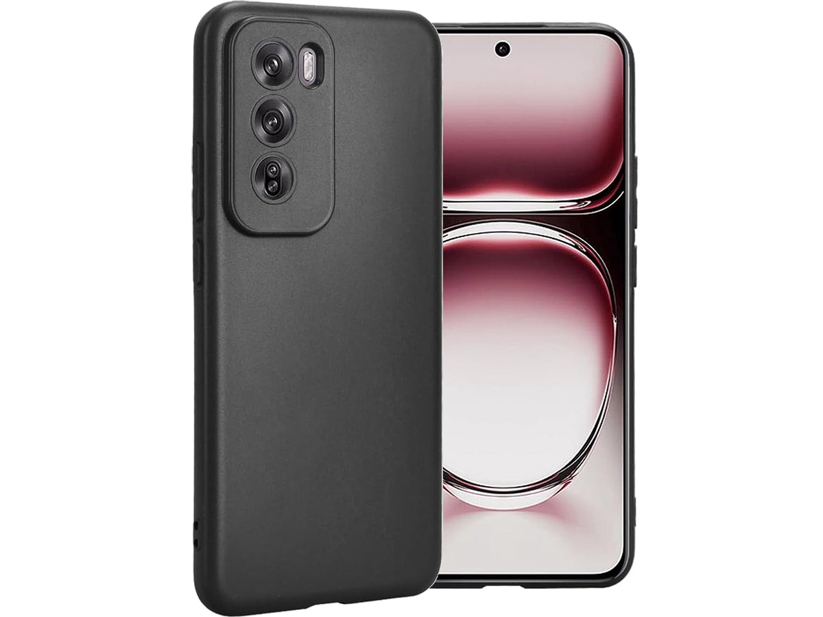 CaseBoutique TPU Case Mat Zwart - Oppo Reno 12/12 Pro hoesje