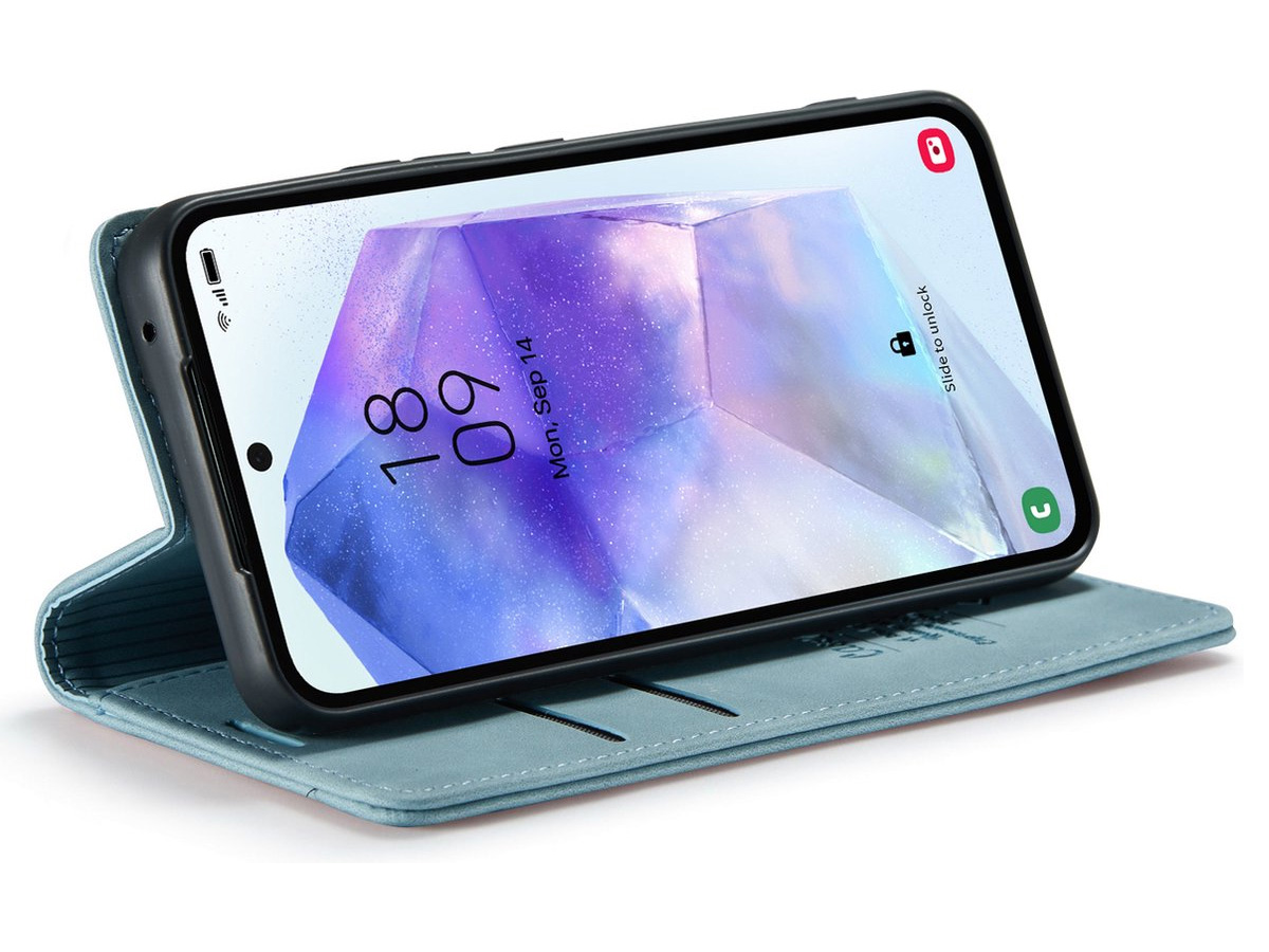 CaseMania Vintage Slim Bookcase Aqua - Oppo Reno 12/12 Pro hoesje