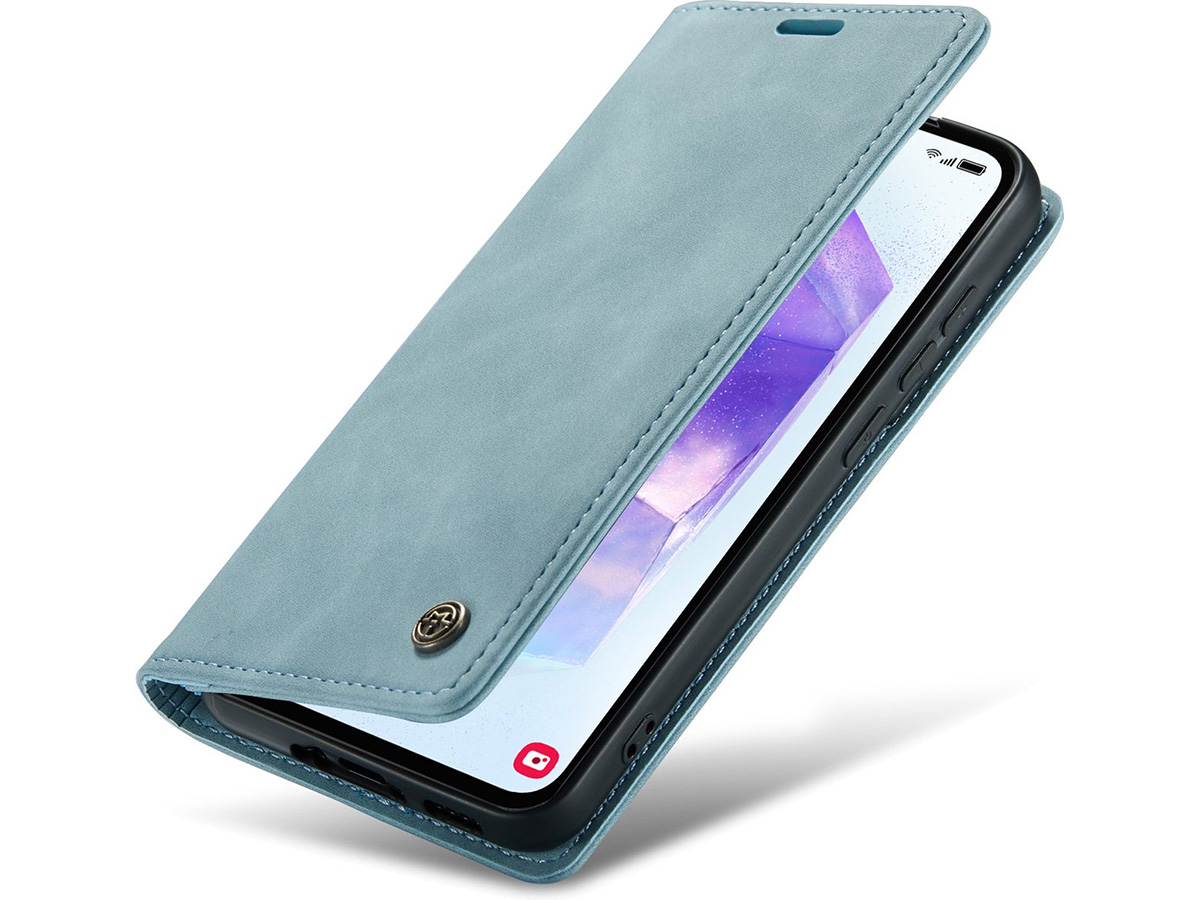 CaseMania Vintage Slim Bookcase Aqua - Oppo Reno 12/12 Pro hoesje