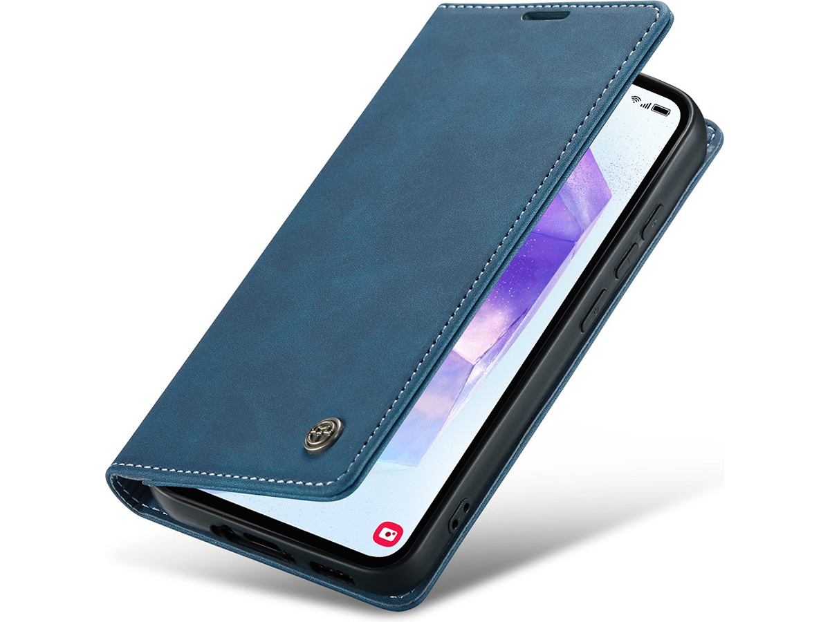 CaseMania Vintage Slim Bookcase Donkerblauw - Oppo Reno 12/12 Pro hoesje