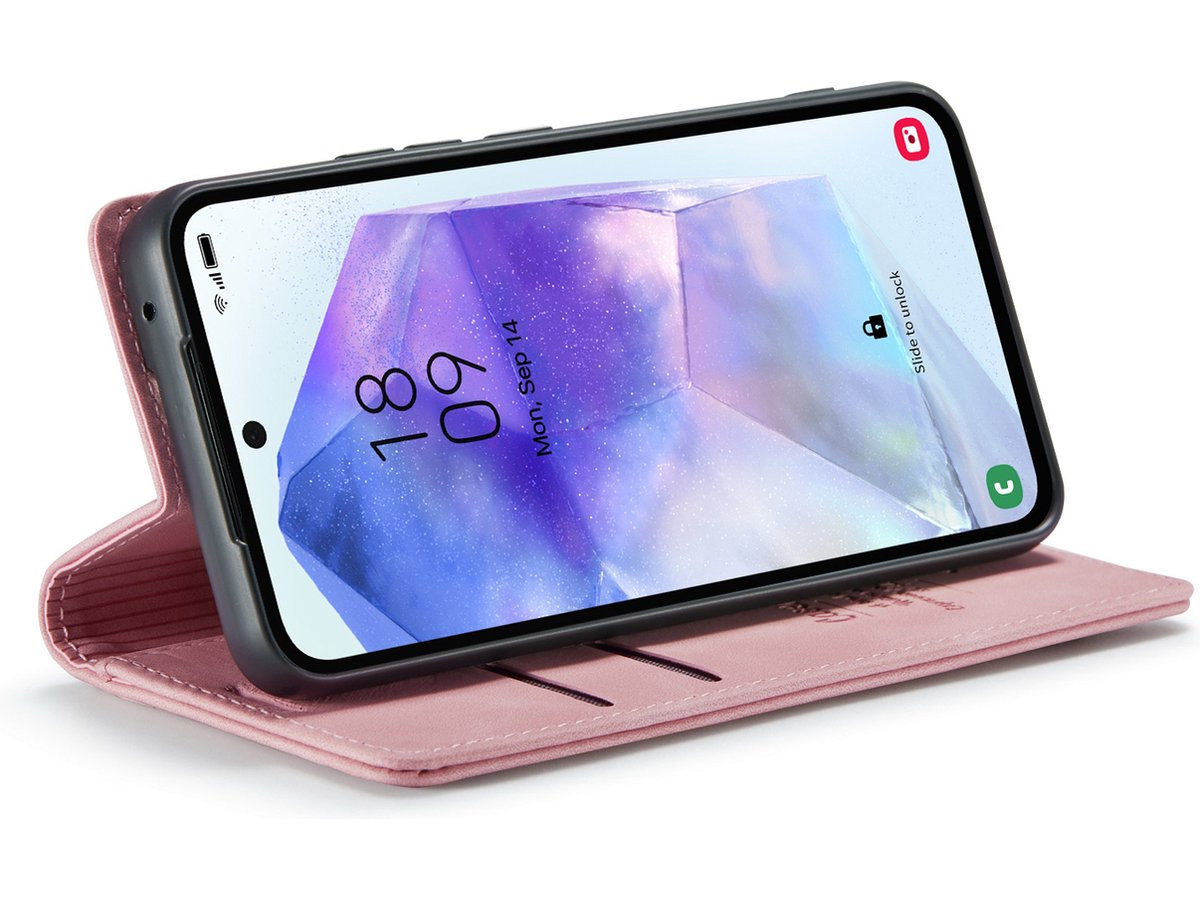 CaseMania Vintage Slim Bookcase Roze - Oppo Reno 12/12 Pro hoesje