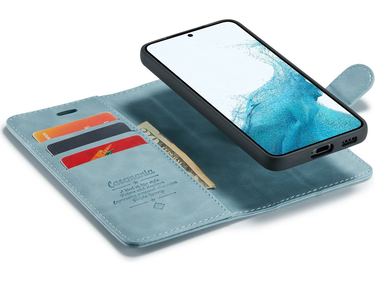 CaseMania 2in1 Magnetic Bookcase Aqua - Oppo Reno 12/12 Pro Hoesje