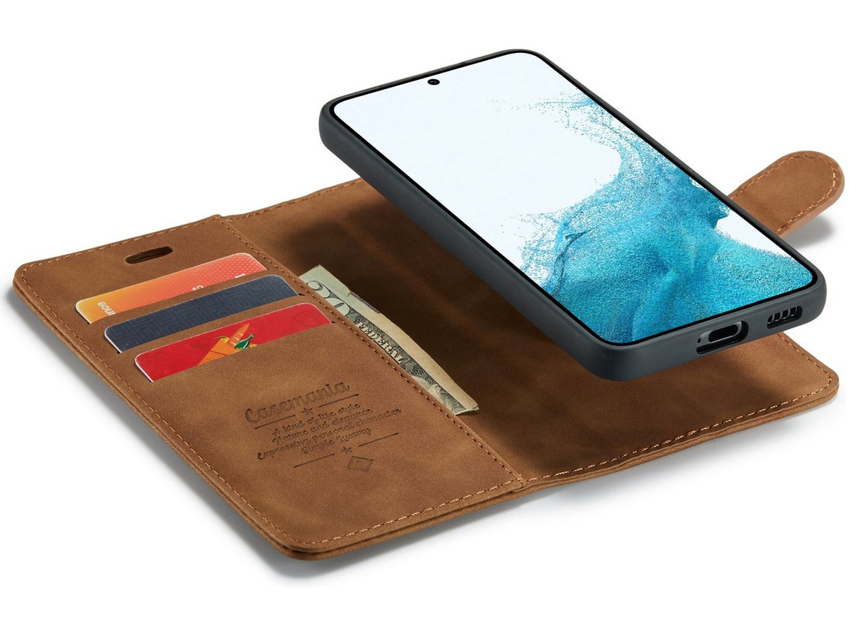 CaseMania 2in1 Magnetic Bookcase Cognac - Oppo Reno 12/12 Pro Hoesje