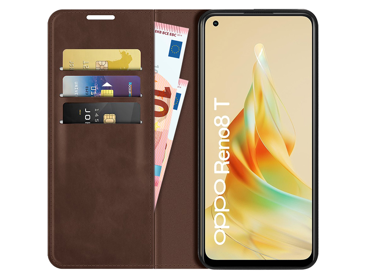 Just in Case Slim Wallet Case Bruin - Oppo Reno8 T hoesje