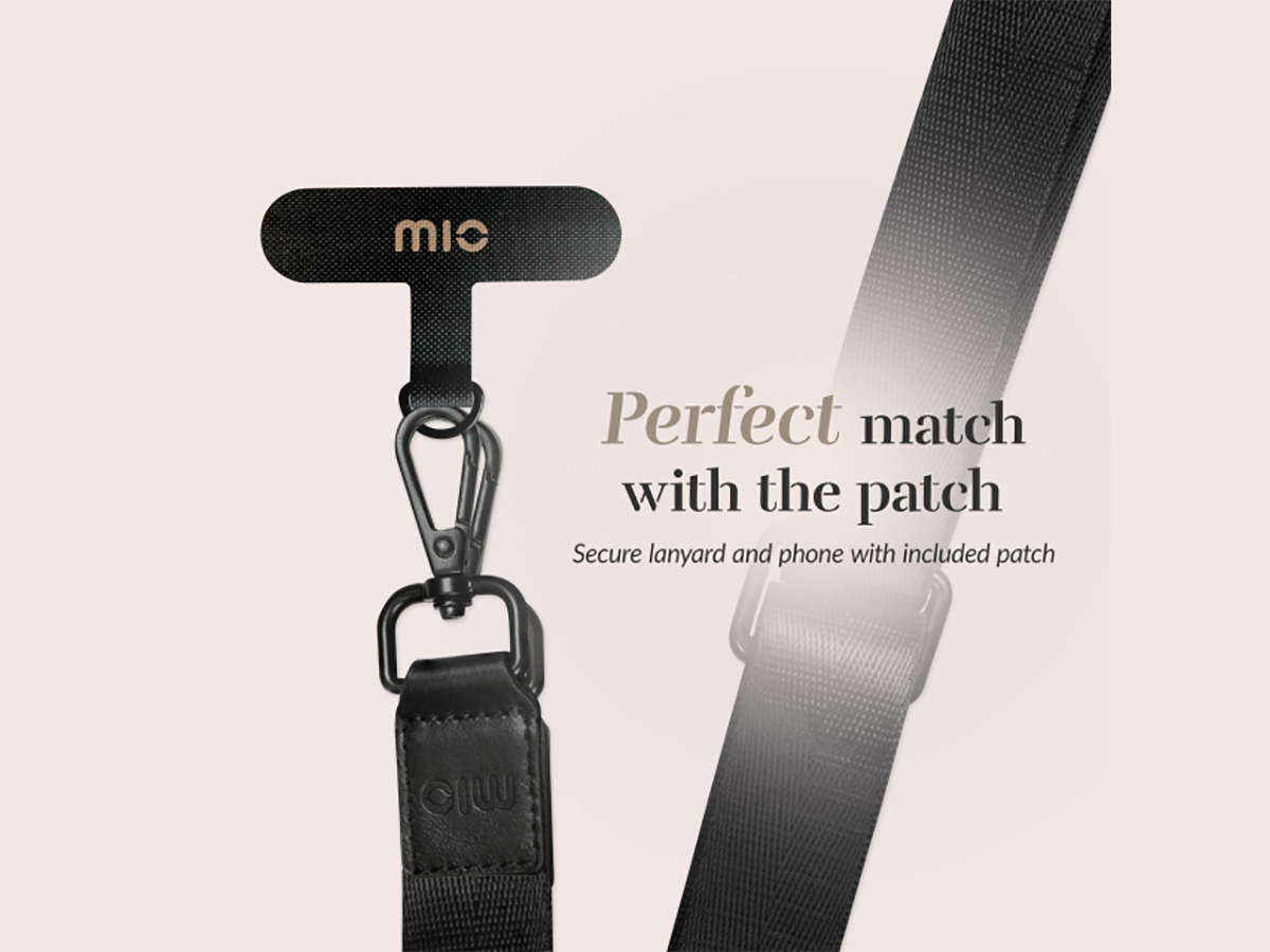 MIO Lanyard Black - Universeel Telefoonkoord