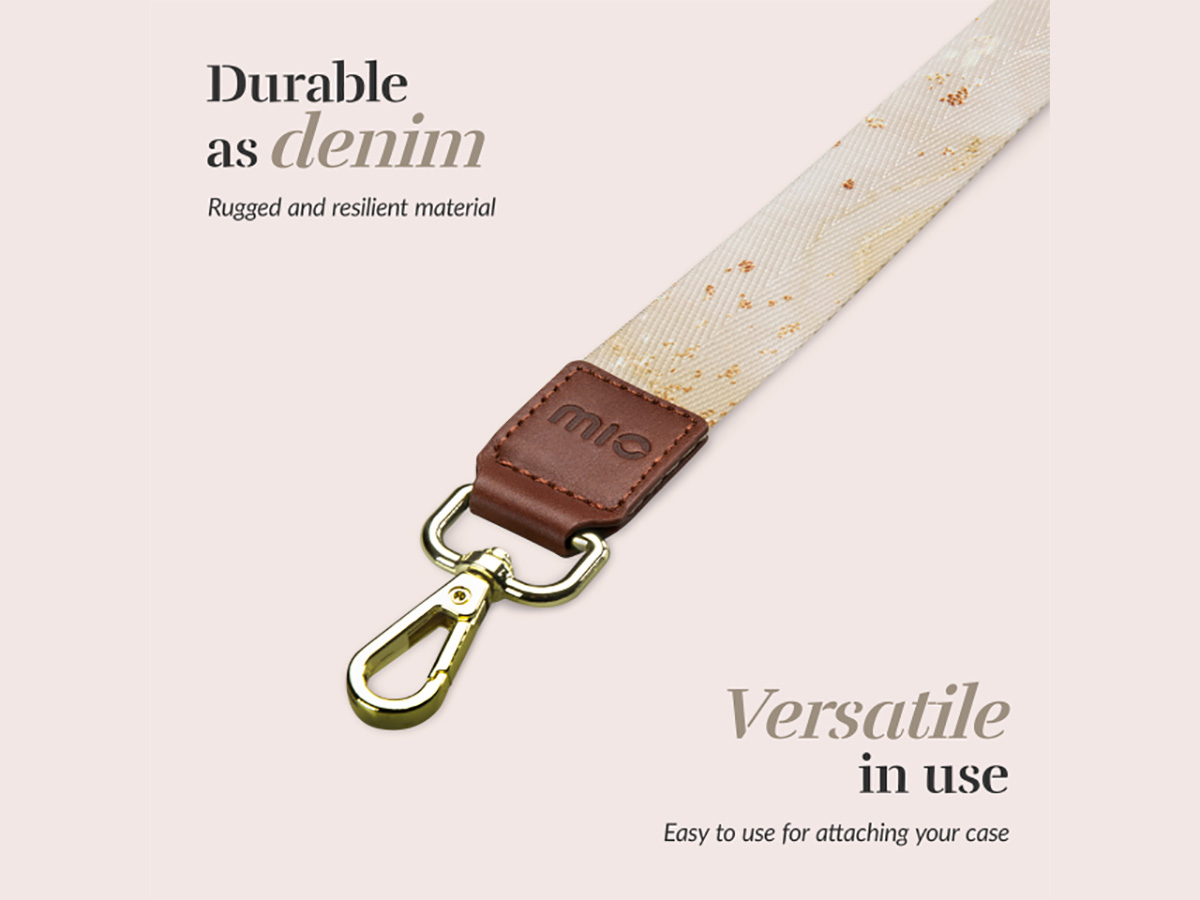 MIO Lanyard Gold Marble - Universeel Telefoonkoord