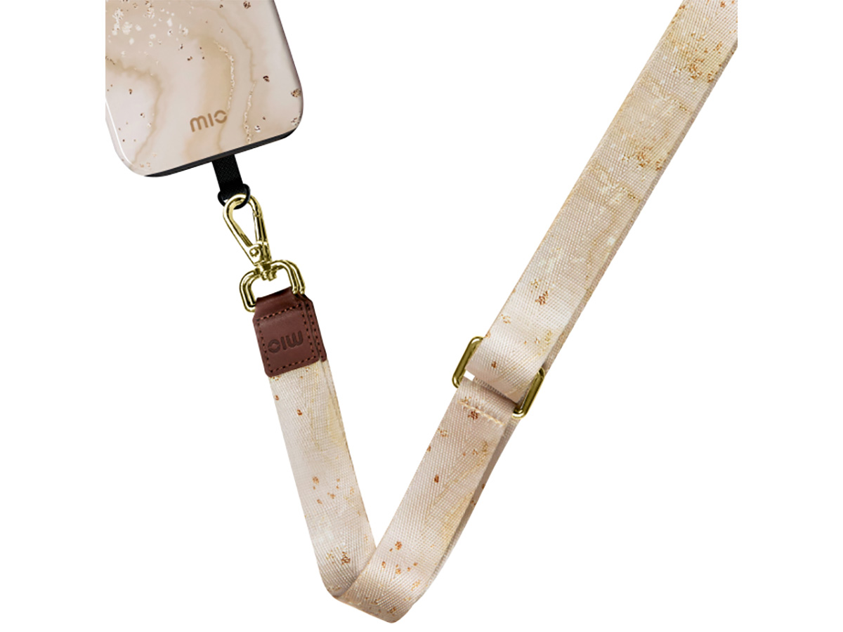 MIO Lanyard Gold Marble - Universeel Telefoonkoord