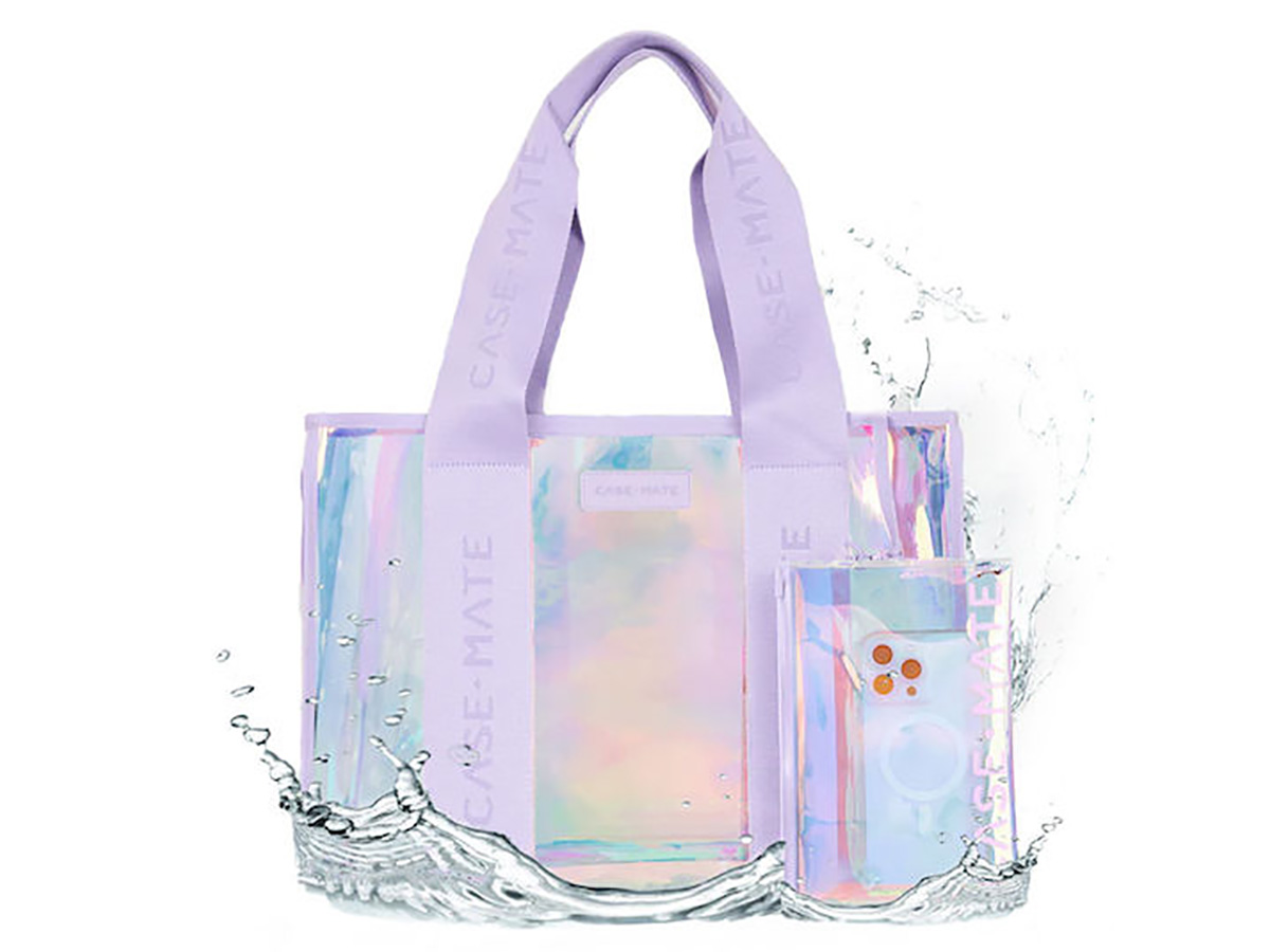 Case-Mate Iridescent Soap Bubble Tote met Waterdicht Telefoonhoesje