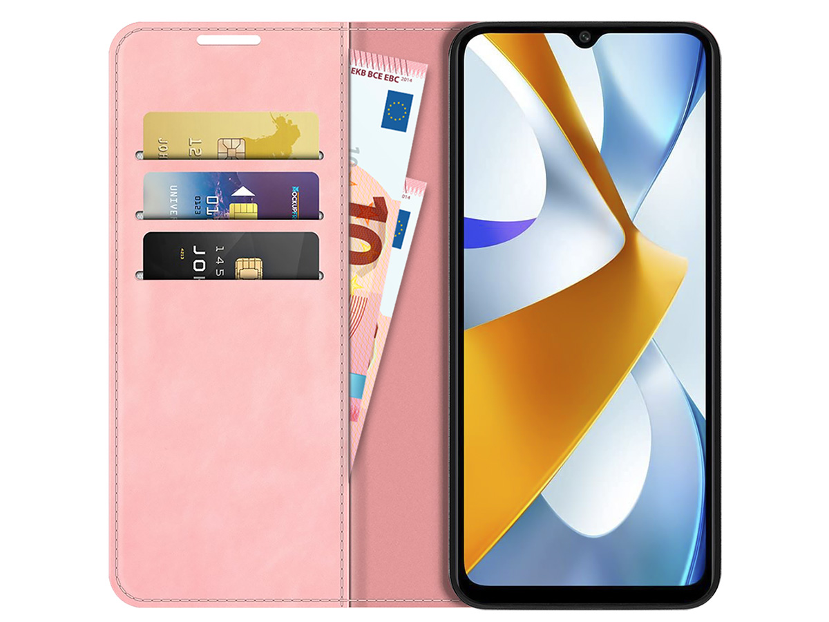 Just in Case Slim Wallet Case Roze - Xiaomi Poco C40 hoesje