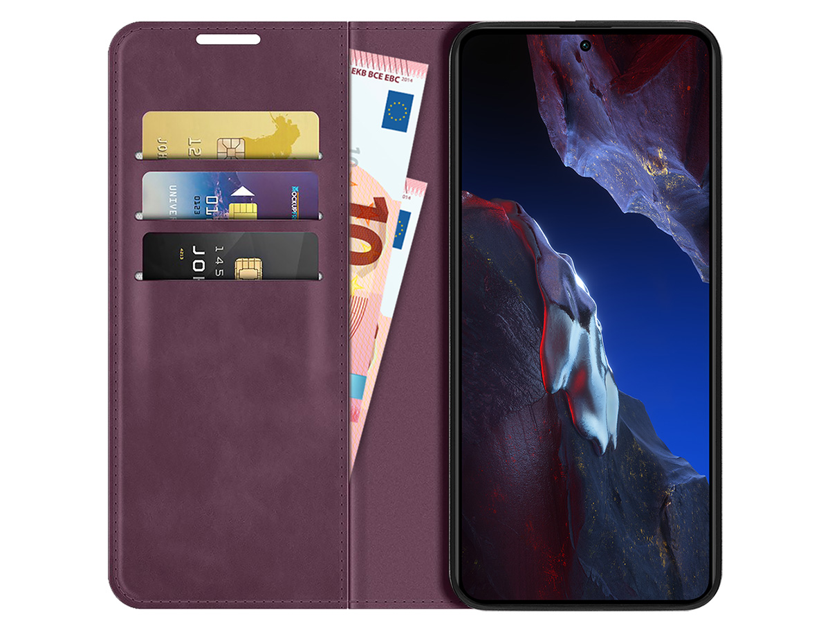 Just in Case Slim Wallet Case Paars - Xiaomi Poco F5 Pro hoesje