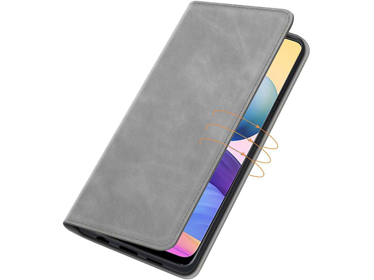 Just in Case Magnetic BookCase Grijs - Xiaomi Redmi Note 10 5G hoesje