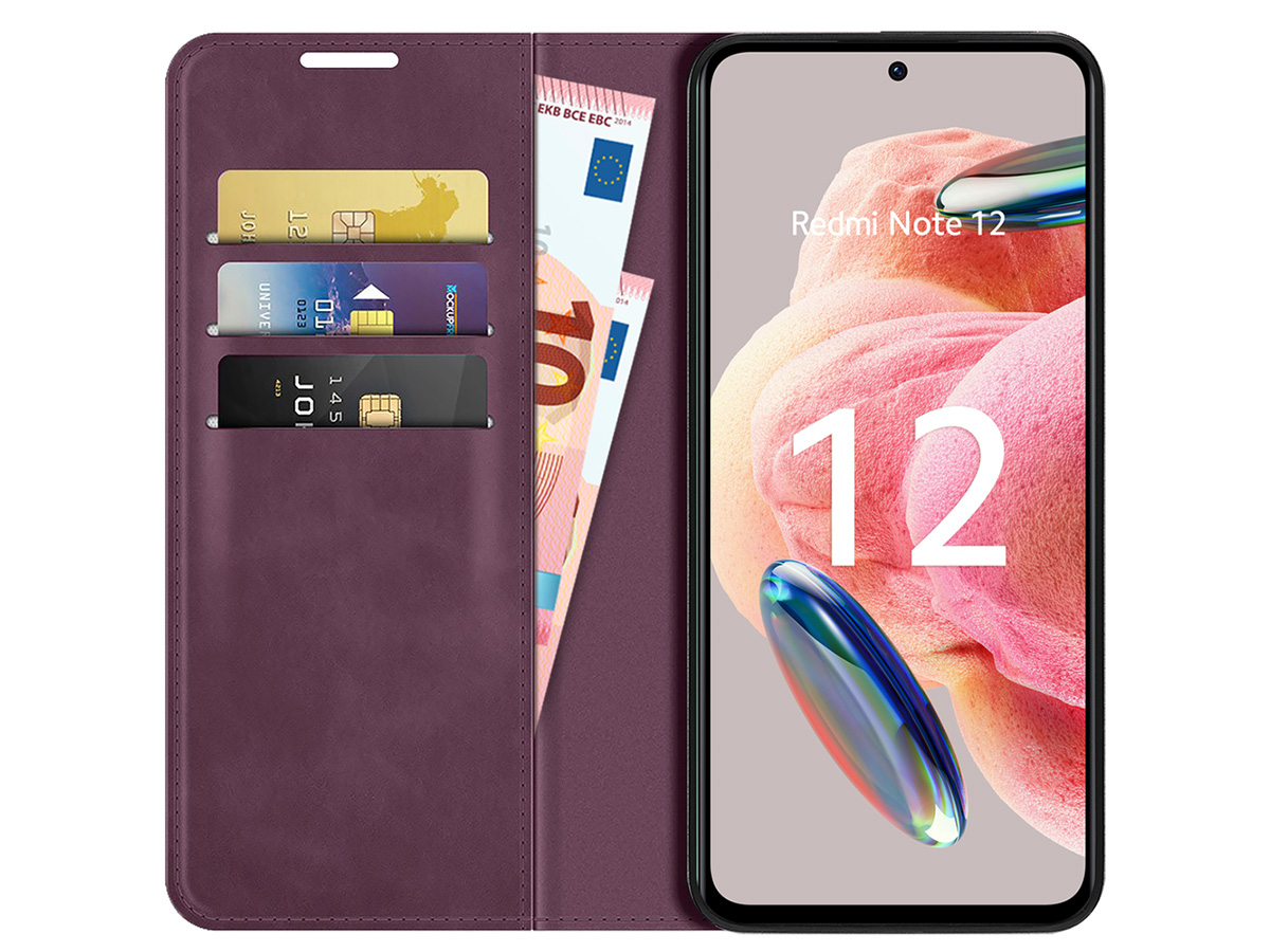 Just in Case Slim Wallet Case Paars - Xiaomi Redmi Note 12 4G hoesje