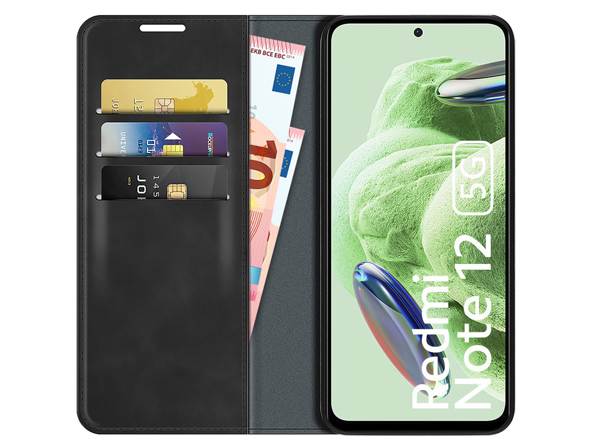 Just in Case Slim Wallet Case Zwart - Xiaomi Redmi Note 12 5G hoesje